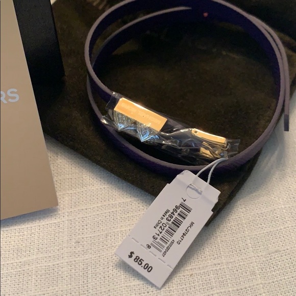 NWT Michael Kors Purple Leather Wrap Bracelet - Picture 2 of 4